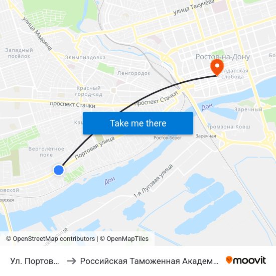 Ул. Портовая to Российская Таможенная Академия map