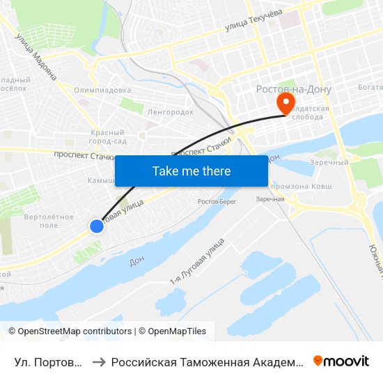 Ул. Портовая to Российская Таможенная Академия map