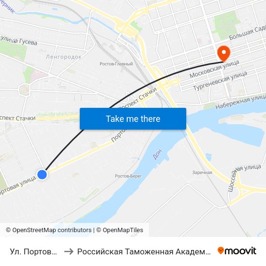 Ул. Портовая to Российская Таможенная Академия map