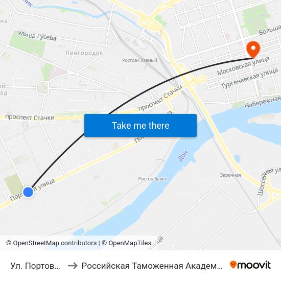 Ул. Портовая to Российская Таможенная Академия map