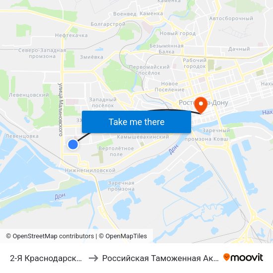 2-Я Краснодарская Ул. to Российская Таможенная Академия map