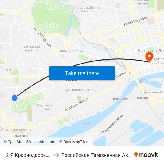 2-Я Краснодарская Ул. to Российская Таможенная Академия map