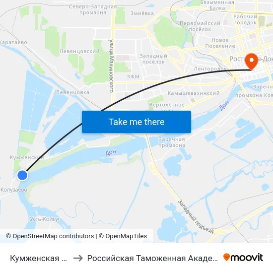 Кумженская Ул. to Российская Таможенная Академия map