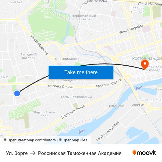 Ул. Зорге to Российская Таможенная Академия map