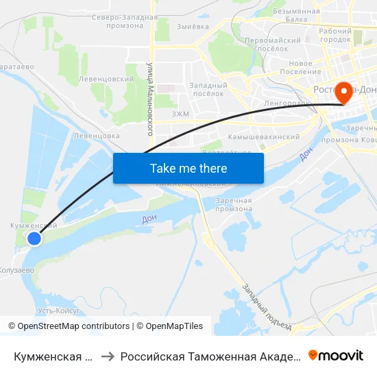 Кумженская Ул. to Российская Таможенная Академия map