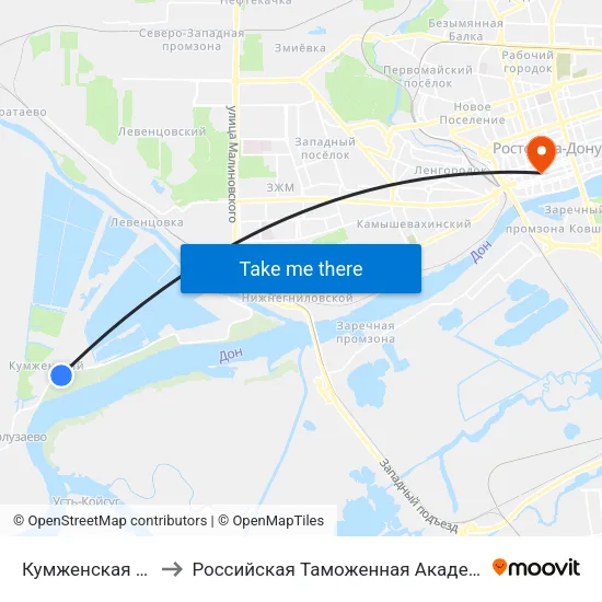 Кумженская Ул. to Российская Таможенная Академия map