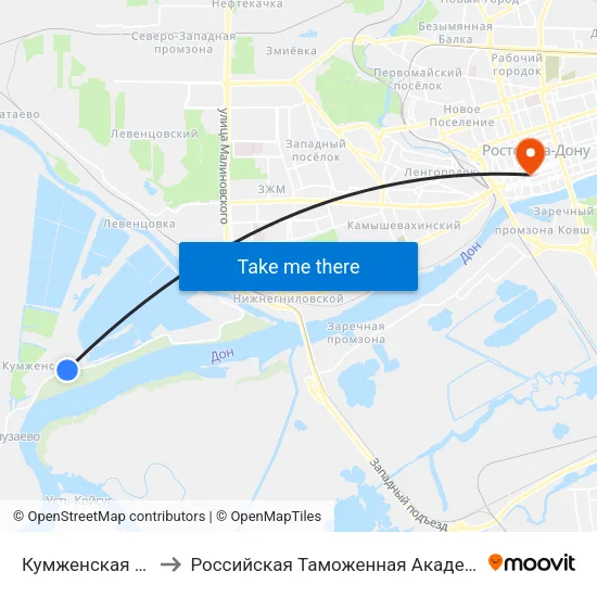Кумженская Ул. to Российская Таможенная Академия map