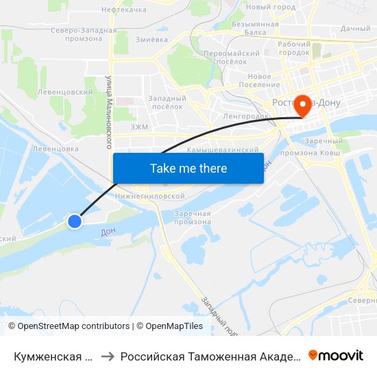 Кумженская Ул. to Российская Таможенная Академия map