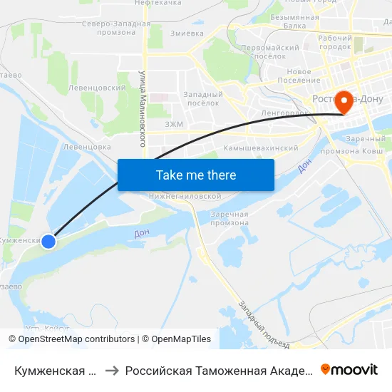 Кумженская Ул. to Российская Таможенная Академия map