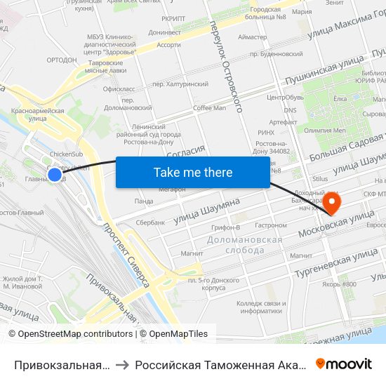 Привокзальная Пл. to Российская Таможенная Академия map