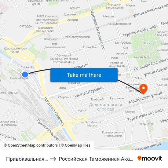 Привокзальная Пл. to Российская Таможенная Академия map