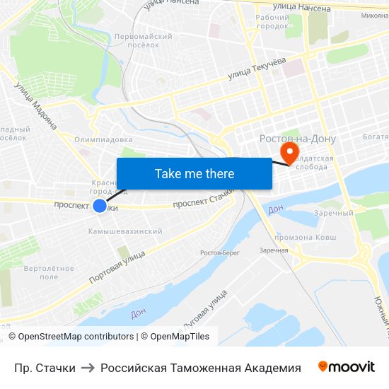 Пр. Стачки to Российская Таможенная Академия map