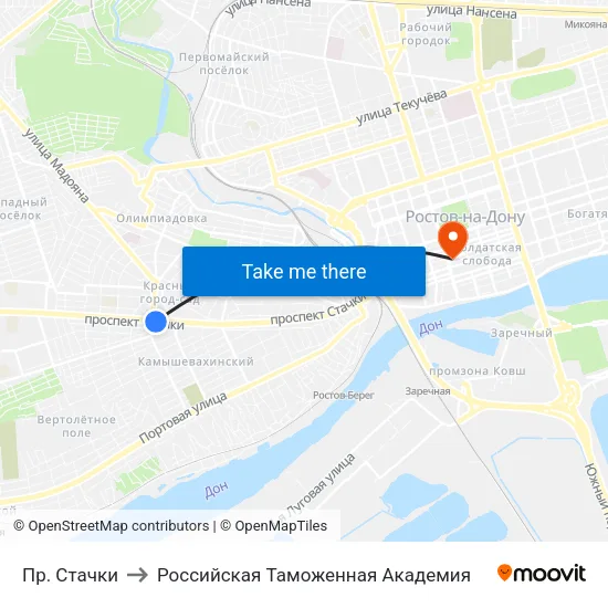 Пр. Стачки to Российская Таможенная Академия map