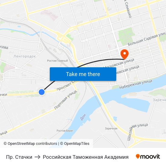 Пр. Стачки to Российская Таможенная Академия map