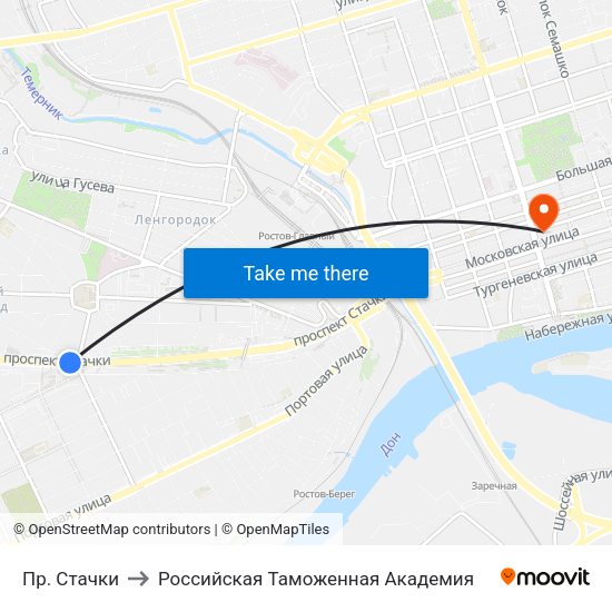 Пр. Стачки to Российская Таможенная Академия map