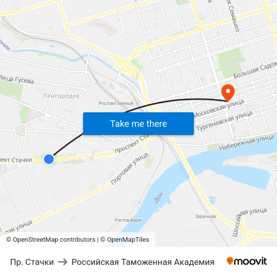 Пр. Стачки to Российская Таможенная Академия map