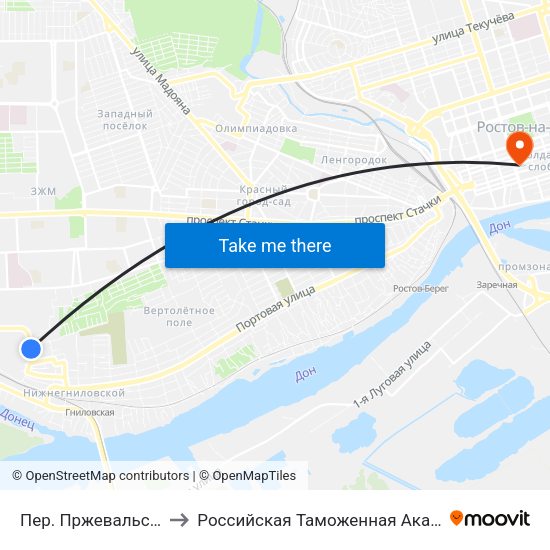 Пер. Пржевальского to Российская Таможенная Академия map