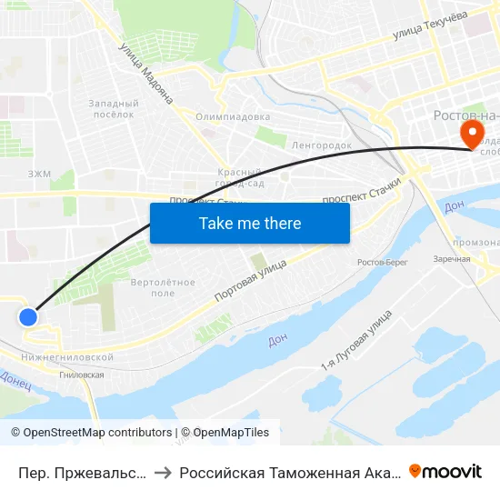 Пер. Пржевальского to Российская Таможенная Академия map