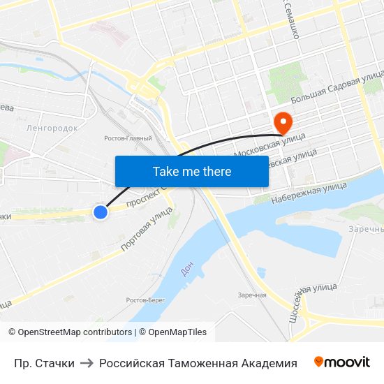 Пр. Стачки to Российская Таможенная Академия map