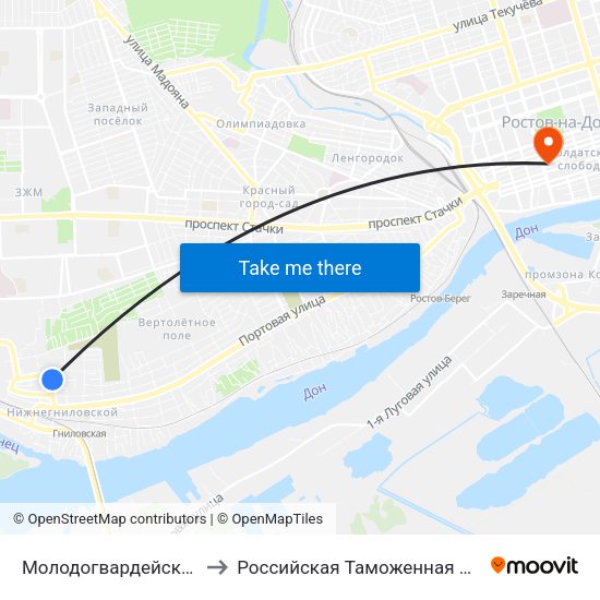 Молодогвардейский Пер. to Российская Таможенная Академия map