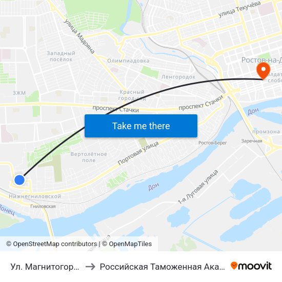 Ул. Магнитогорская to Российская Таможенная Академия map