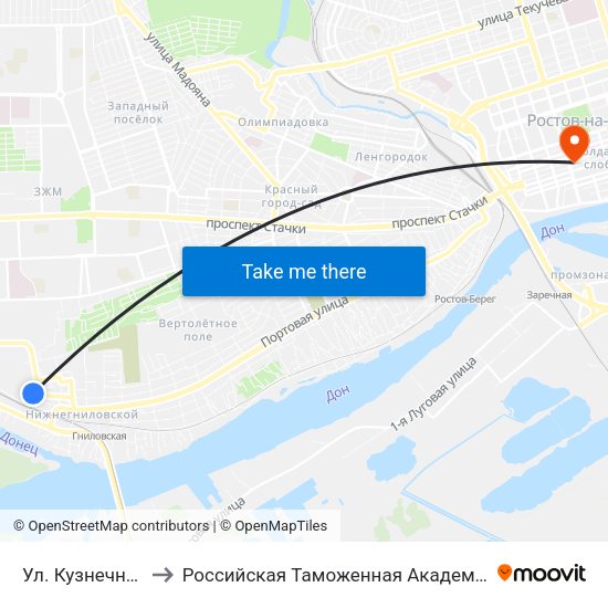 Ул. Кузнечная to Российская Таможенная Академия map