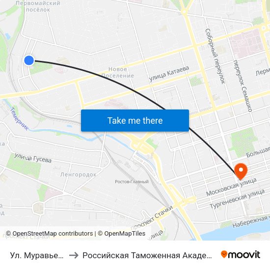 Ул. Муравьева to Российская Таможенная Академия map