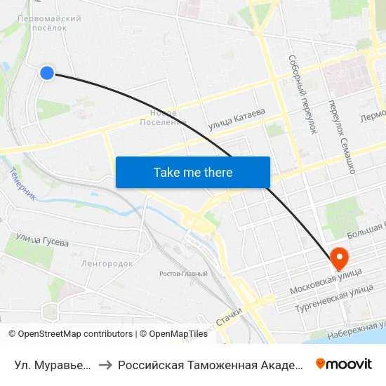 Ул. Муравьева to Российская Таможенная Академия map