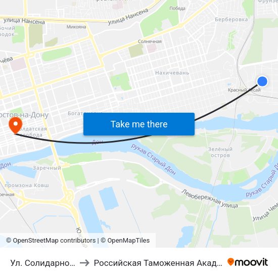 Ул. Солидарности to Российская Таможенная Академия map