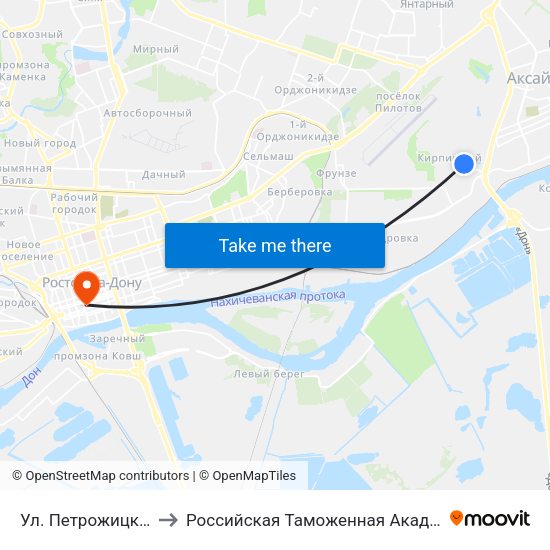 Ул. Петрожицкого to Российская Таможенная Академия map