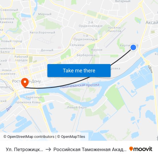 Ул. Петрожицкого to Российская Таможенная Академия map
