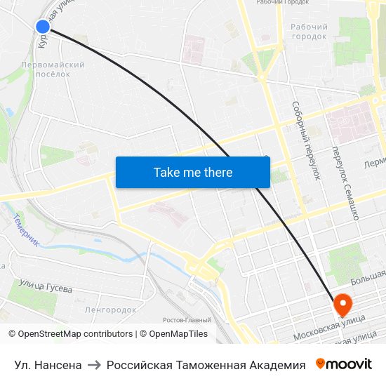 Ул. Нансена to Российская Таможенная Академия map