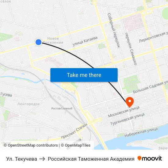 Ул. Текучева to Российская Таможенная Академия map