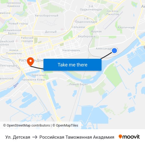 Ул. Детская to Российская Таможенная Академия map