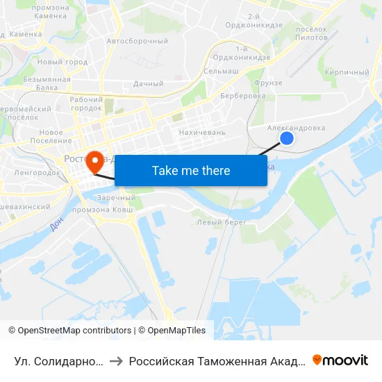 Ул. Солидарности to Российская Таможенная Академия map