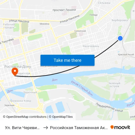 Ул. Bити Черевичкина to Российская Таможенная Академия map