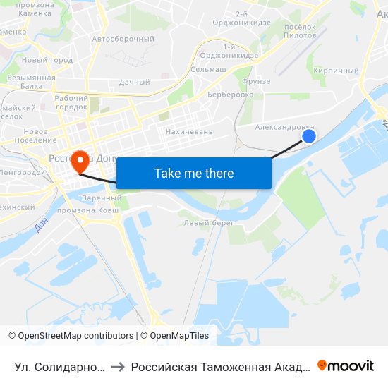 Ул. Солидарности to Российская Таможенная Академия map