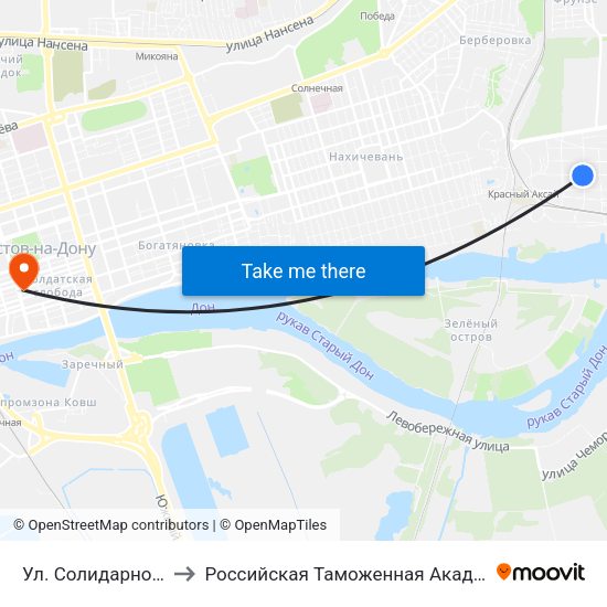 Ул. Солидарности to Российская Таможенная Академия map