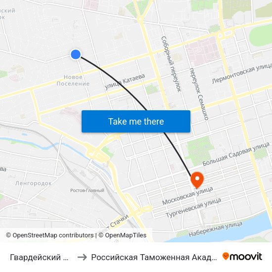 Гвардейский Пер. to Российская Таможенная Академия map