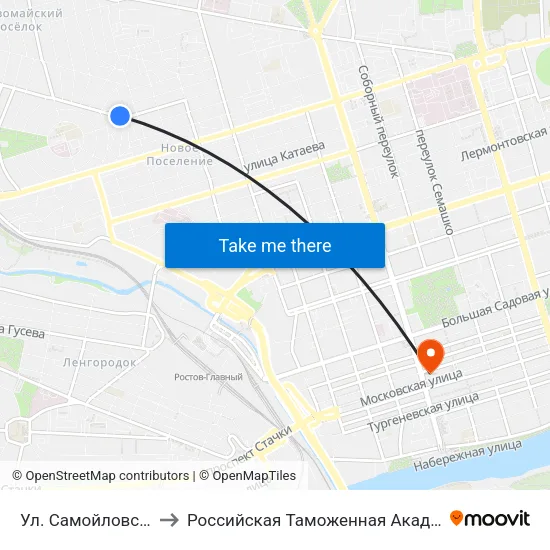 Ул. Самойловская to Российская Таможенная Академия map
