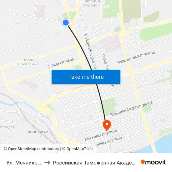 Ул. Мечникова to Российская Таможенная Академия map