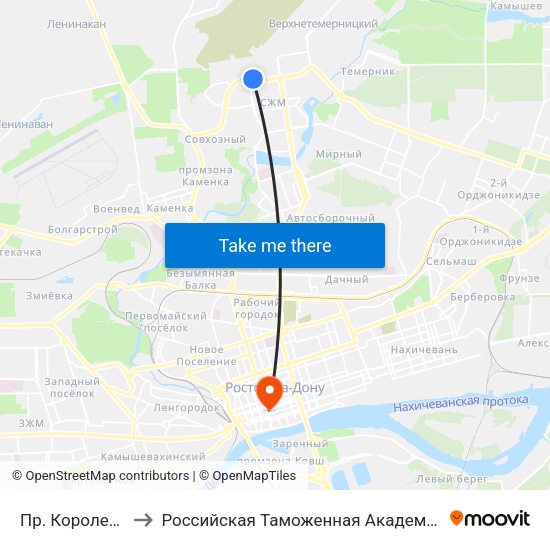 Пр. Королева to Российская Таможенная Академия map