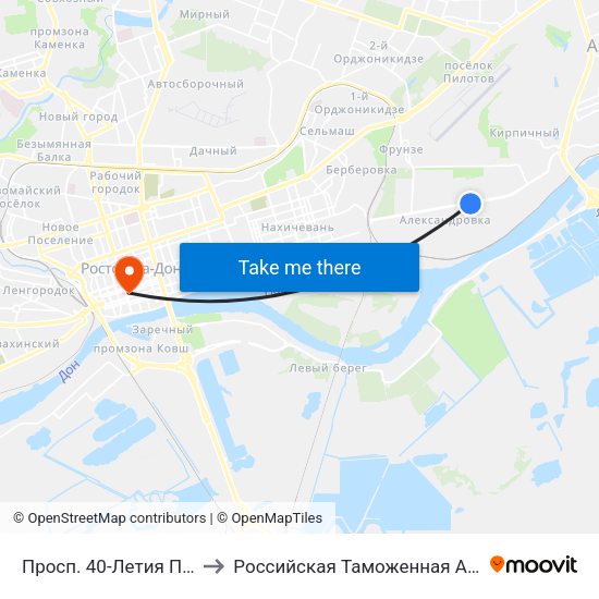 Просп. 40-Летия Победы to Российская Таможенная Академия map