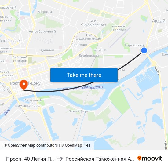 Просп. 40-Летия Победы to Российская Таможенная Академия map