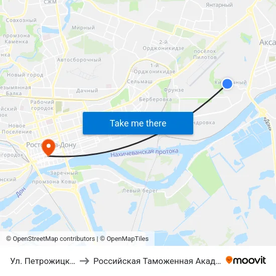 Ул. Петрожицкого to Российская Таможенная Академия map