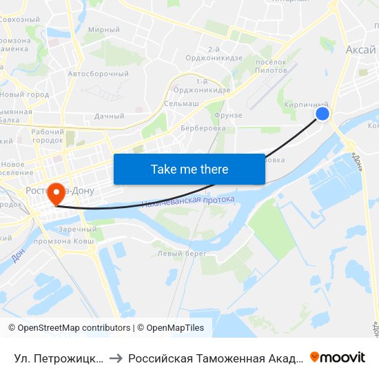 Ул. Петрожицкого to Российская Таможенная Академия map