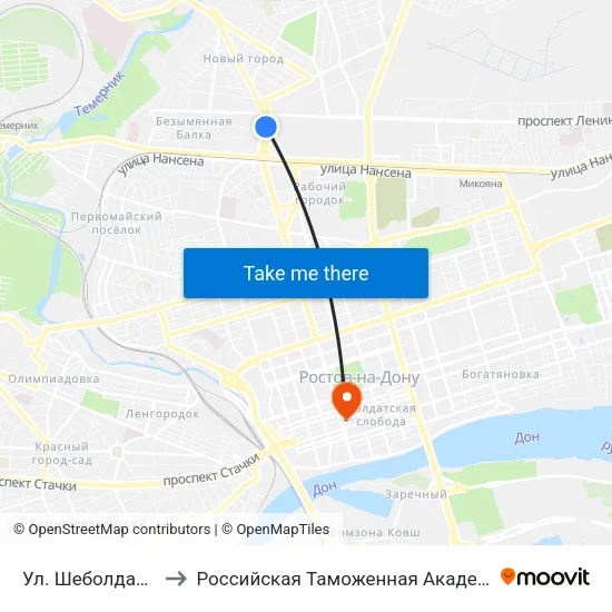 Ул. Шеболдаева to Российская Таможенная Академия map