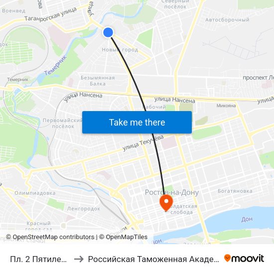 Пл. 2 Пятилетки to Российская Таможенная Академия map