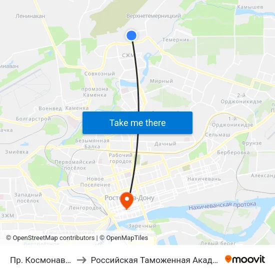 Пр. Космонавтов to Российская Таможенная Академия map
