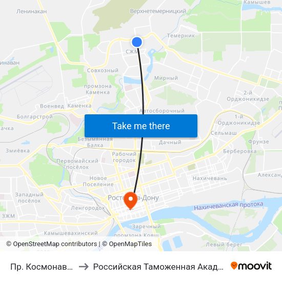 Пр. Космонавтов to Российская Таможенная Академия map